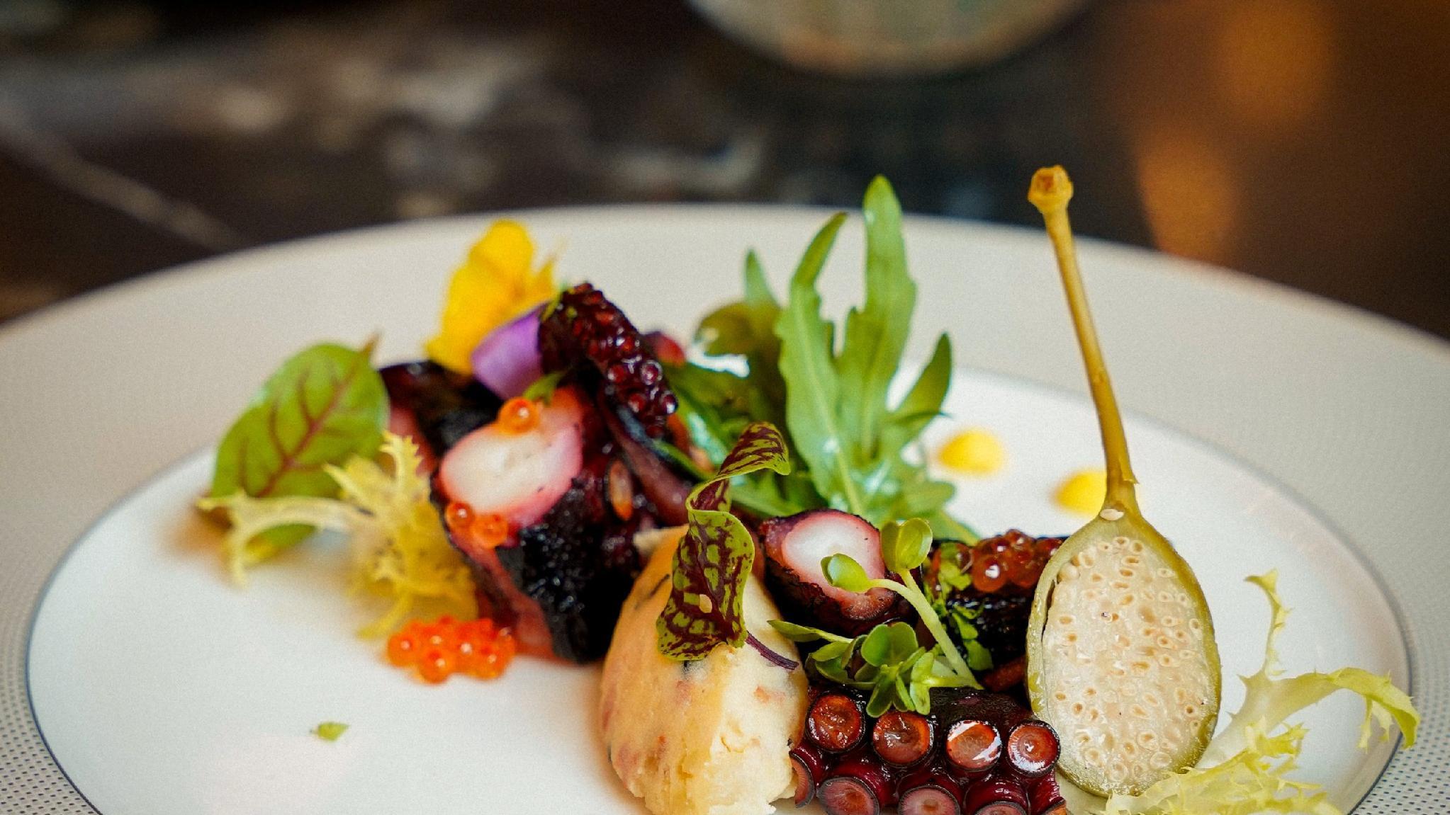 Sous-vide octopus at Theodore